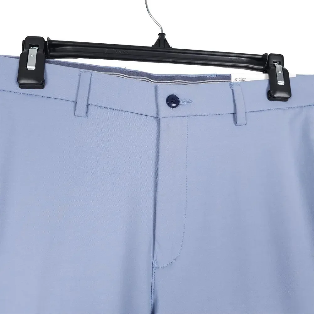 Michael Kors Mens Classic Fit Dress Pant 38x32 Pale Blue Stretch Cotton *Defect*